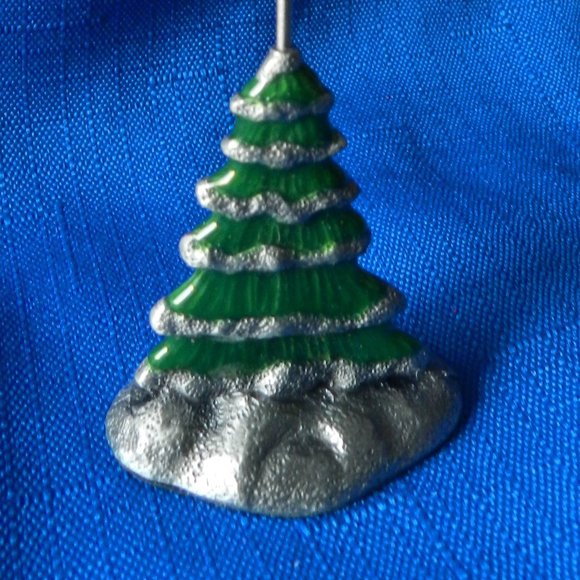 2-piece set, metal and enamel Christmas tree and reindeer photo holder - Picture 2 of 3